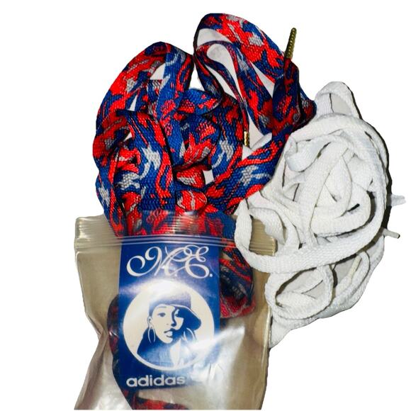 NEW Rare Vintage Adidas Missy Elliot Shoe Laces Sneakers Red Blue Camo Y2K - Picture 1 of 1